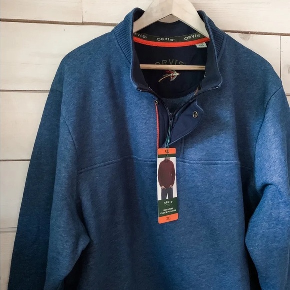 NWT Orvis Men’s Signature Pullover Sz XXL Denim Blue - Picture 2 of 5